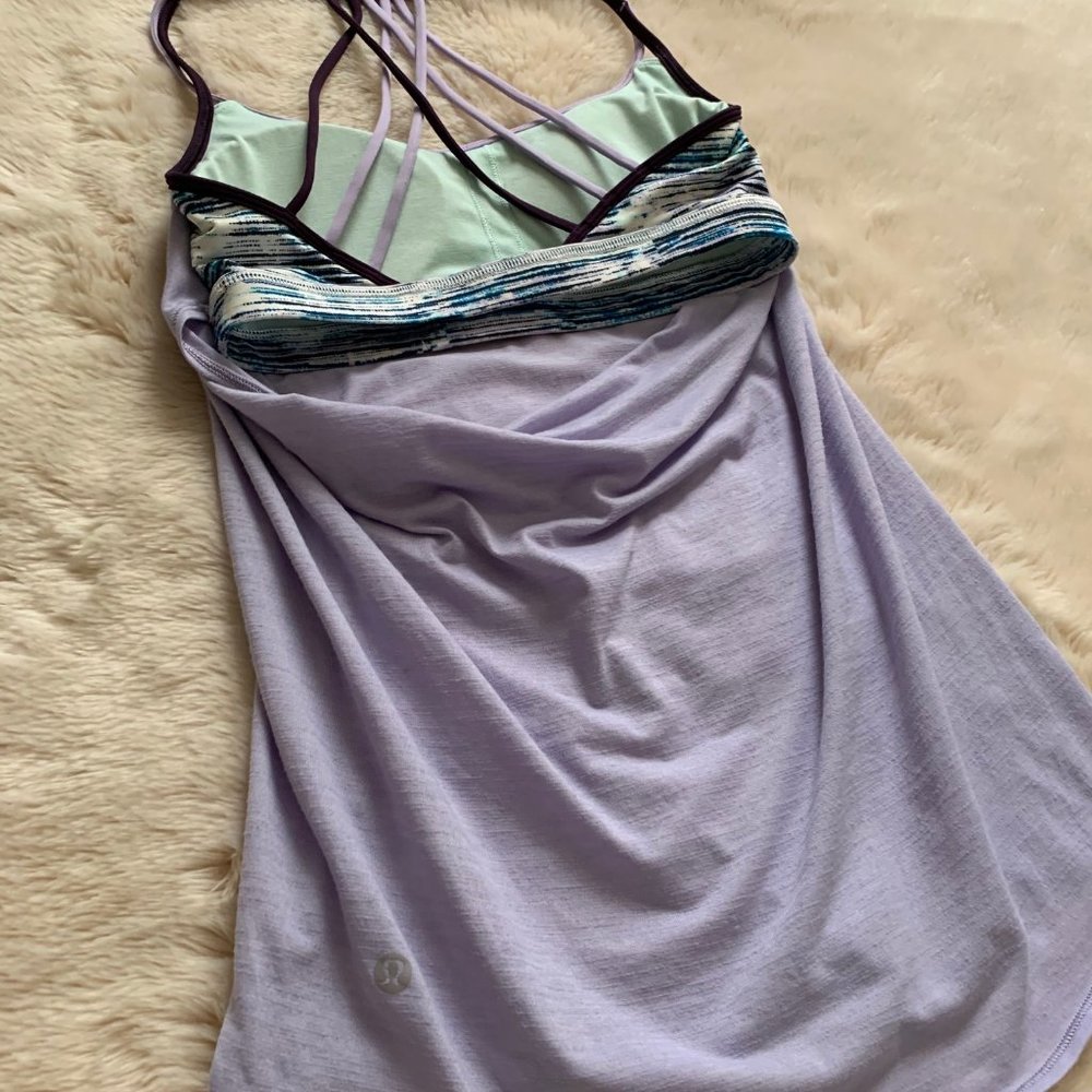 EUC Lululemon Lighten Up Tank Lilac Blurry Belle 4 - Picture 9 of 16